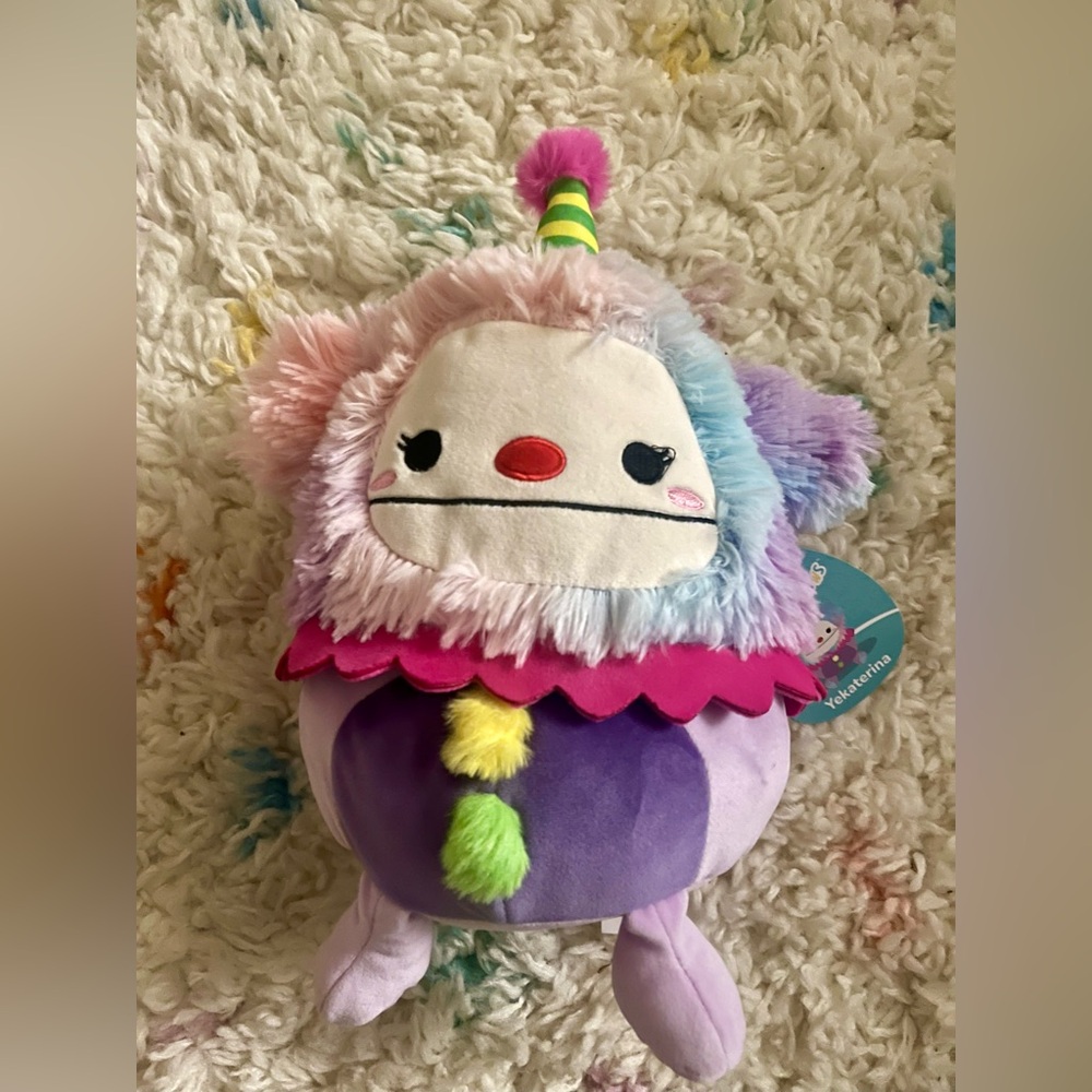 Squishmallows Yekaterina Colorful Plush Clown Toy NWT